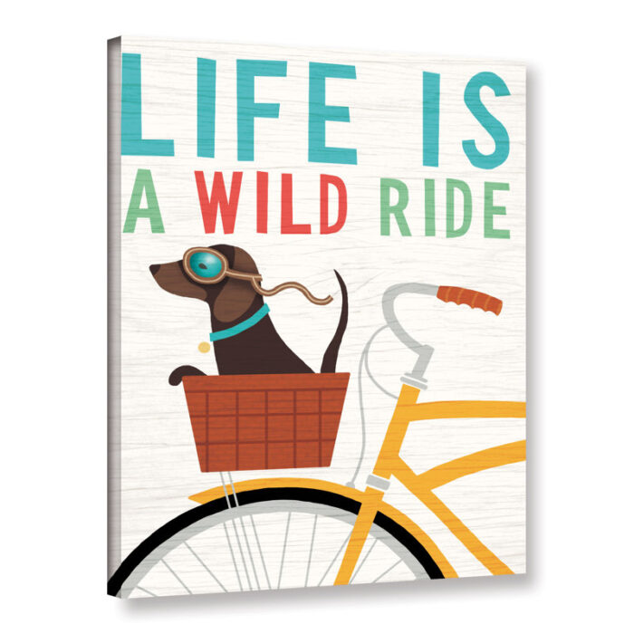 Beach Bums Dachshund Bicycle I Life by Michael Mullan Graphic Art on Canvas - Chic Decora