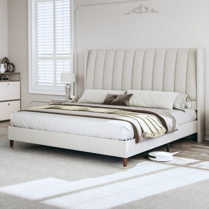 Beauviore Upholstered Platform Bed - Chic Decora