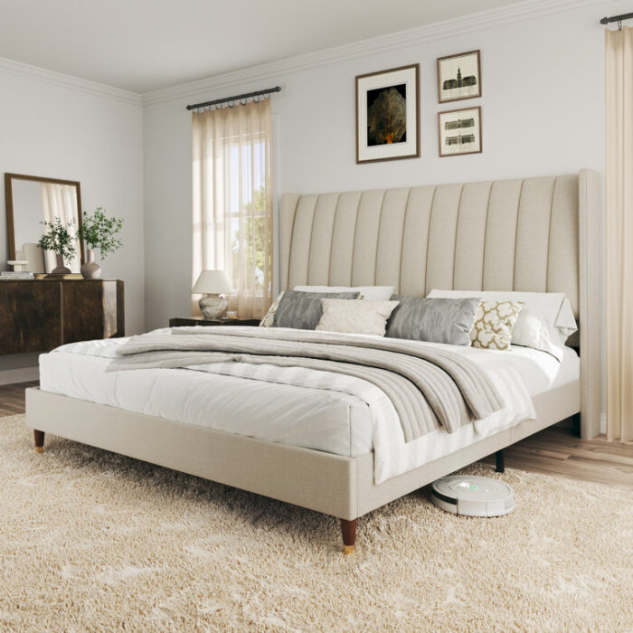 Beauviore Upholstered Platform Bed - Chic Decora