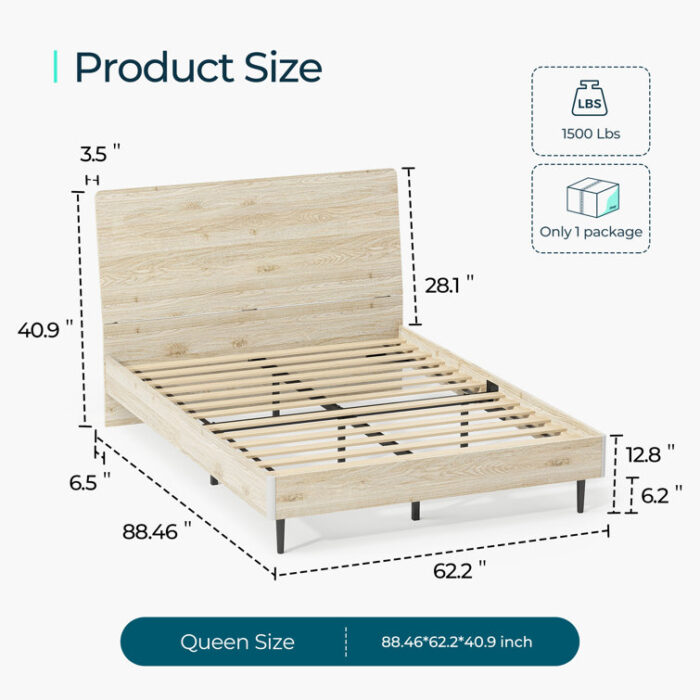 Bed Frame With Storage Shelf - Chic Decora