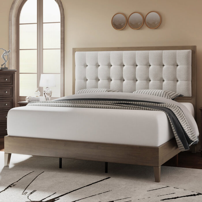 Behka Upholstered Platform Bed - Chic Decora