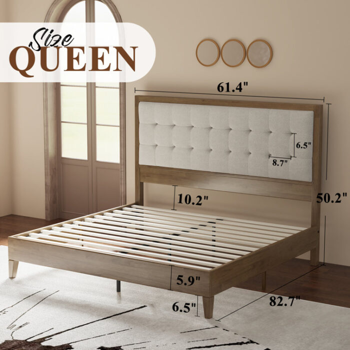 Behka Upholstered Platform Bed - Chic Decora