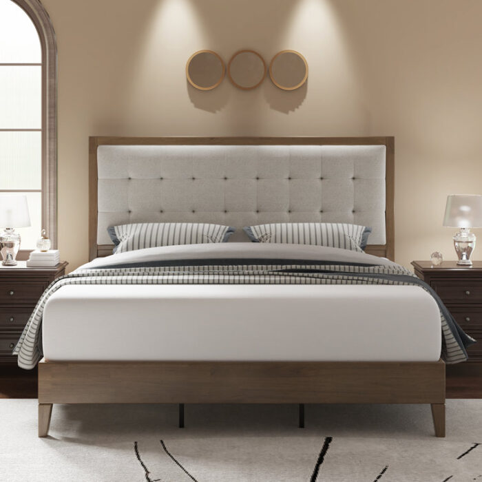 Behka Upholstered Platform Bed - Chic Decora