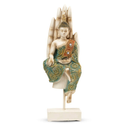 Beige Polyresin Small Buddha Statue For Serene Zen Decor - Chic Decora