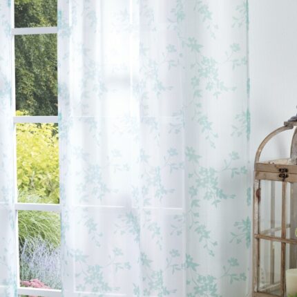 Bellefield Floral Sheer Rod Pocket Curtain Panels (Set of 2) - Chic Decora