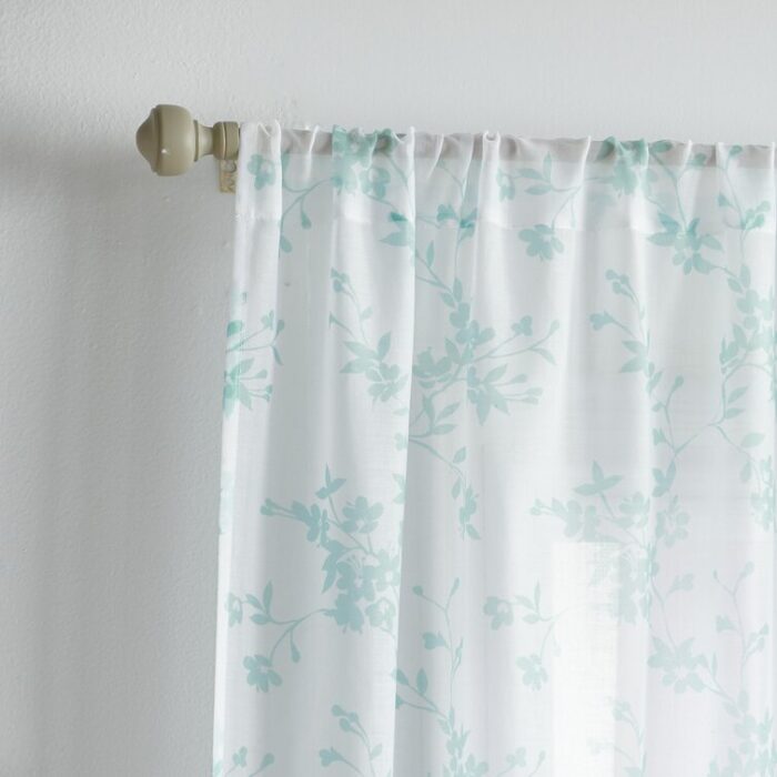 Bellefield Floral Sheer Rod Pocket Curtain Panels (Set of 2) - Chic Decora