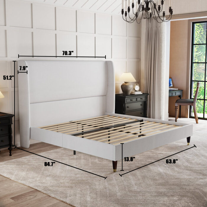 Belo Upholstered Platform Bed - Chic Decora