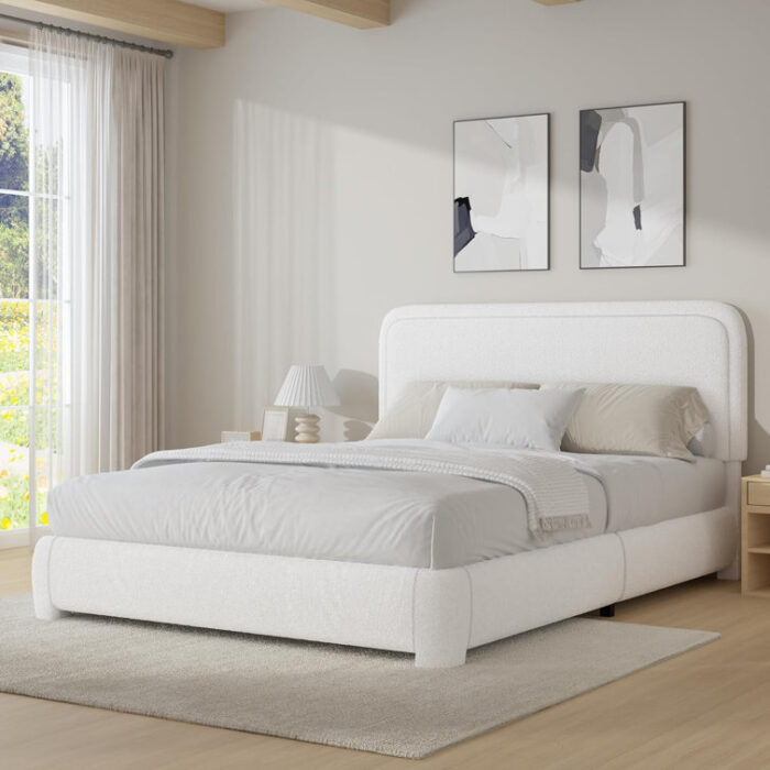 Bensu Upholstered Platform Bed - Chic Decora