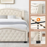 Beonca Upholstered Metal Bed - Chic Decora