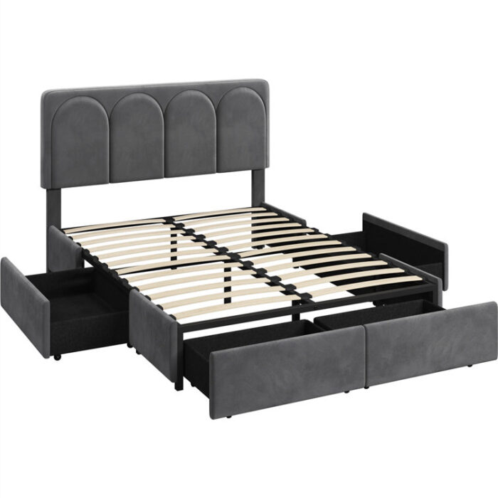 Berma Upholstered Platform Storage Bed - Chic Decora