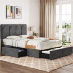 Berma Upholstered Platform Storage Bed - Chic Decora