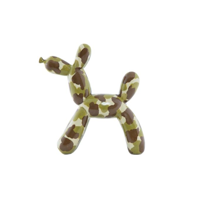 Berryessa Plus Camouflage Resin Dog Sculpture – 12″ tall - Chic Decora