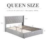 Bertile Upholstered Metal Wingback Storage Bed - Chic Decora