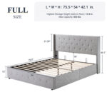 Bertile Upholstered Metal Wingback Storage Bed - Chic Decora