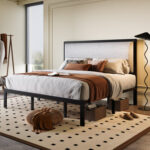 Bertilla Upholstered Metal Platform Bed - Chic Decora