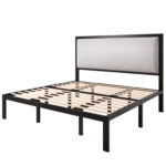 Bertilla Upholstered Metal Platform Bed - Chic Decora