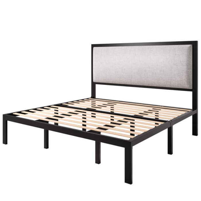 Bertilla Upholstered Metal Platform Bed - Chic Decora