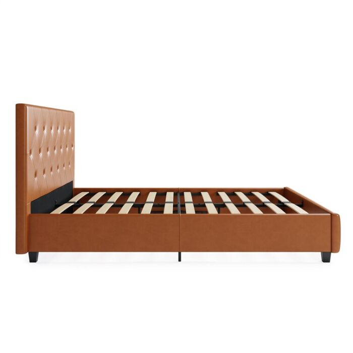 Bhaven Vegan Leather Platform Bed - Chic Decora