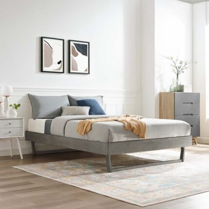 Billie Wood Platform Bed Frame - Chic Decora