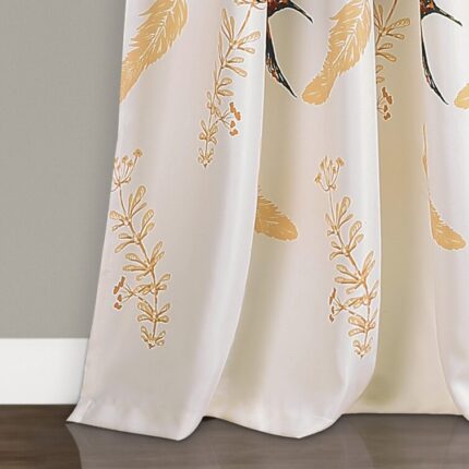 Bird Breeze Polyester Room Darkening Curtain Pair (Set of 2) - Chic Decora