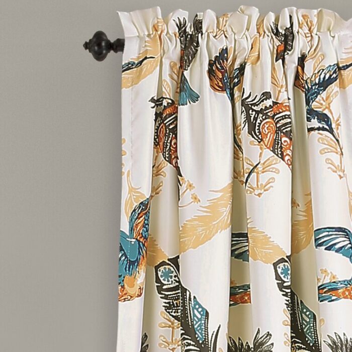 Bird Breeze Polyester Room Darkening Curtain Pair (Set of 2) - Chic Decora