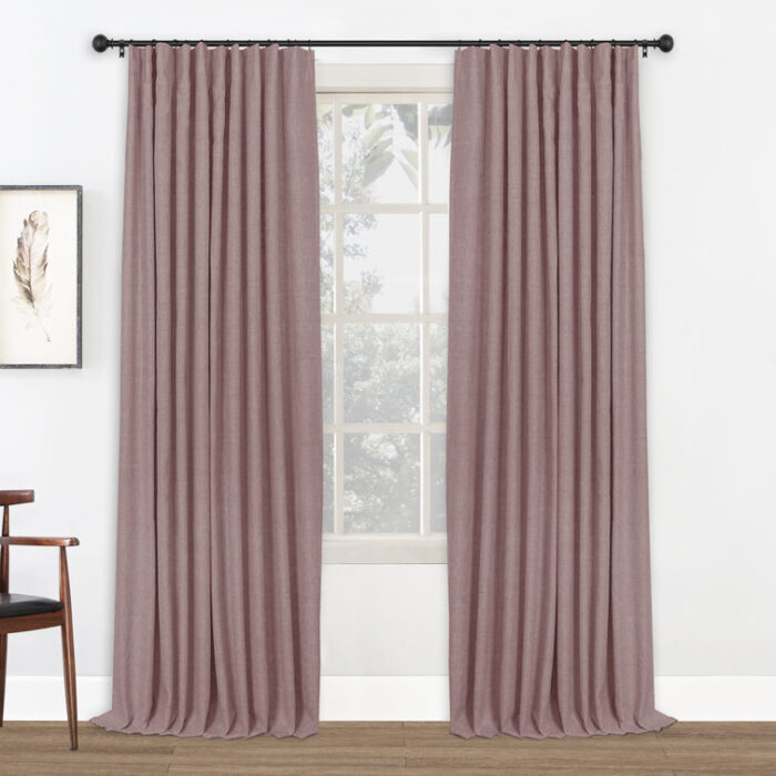 Birglinde Blackout Curtains Linen Textured 100% Blackout Drapes for Bedroom Living Room Curtains Clip Ring (Set of 2) - Chic Decora