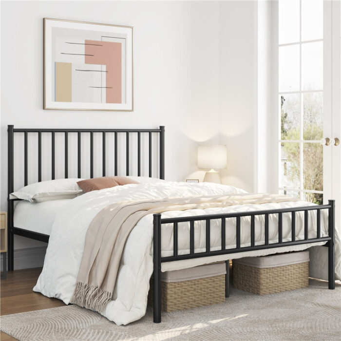 Birmati Minimalist Bed Frame with Headboard and Footboard - Chic Decora