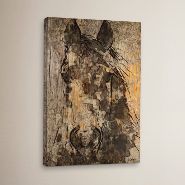 Black Diamond Horse Print on Canvas - Chic Decora