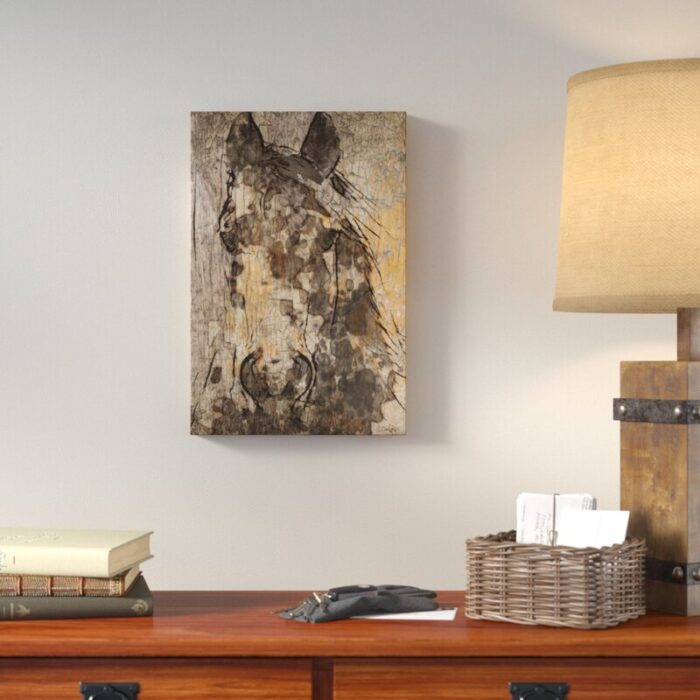 Black Diamond Horse Print on Canvas - Chic Decora