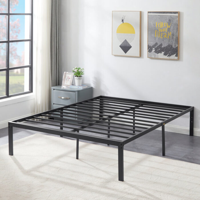 Blinni 14 Inch Heavy Duty Steel Platform Bed Frame No Box Spring Needed - Chic Decora