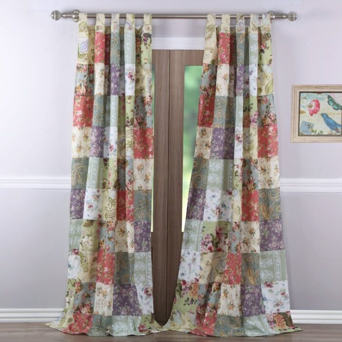 Blooming Prairie Cotton Semi Sheer Curtain Pair (Set of 2) - Chic Decora