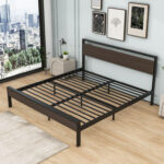 Bloomington Metal Platform Bed with Headboard - Chic Decora