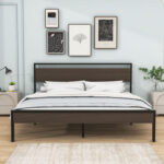 Bloomington Metal Platform Bed with Headboard - Chic Decora