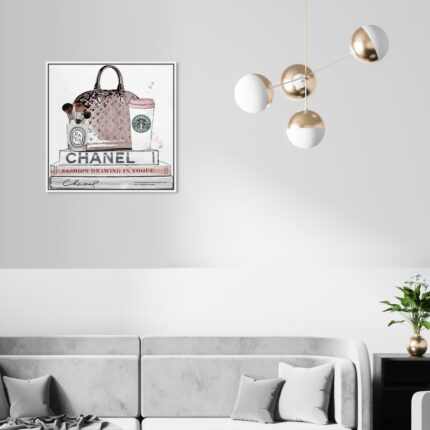 Blush and Make Up Brush – Graphic Art on Canvas - Chic Decora