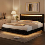 Smaro Vegan Leather Platform Bed - Chic Decora