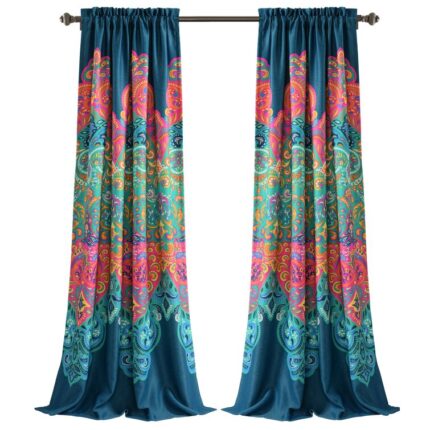 Boho Chic Polyester Room Darkening Curtain Pair (Set of 2) - Chic Decora