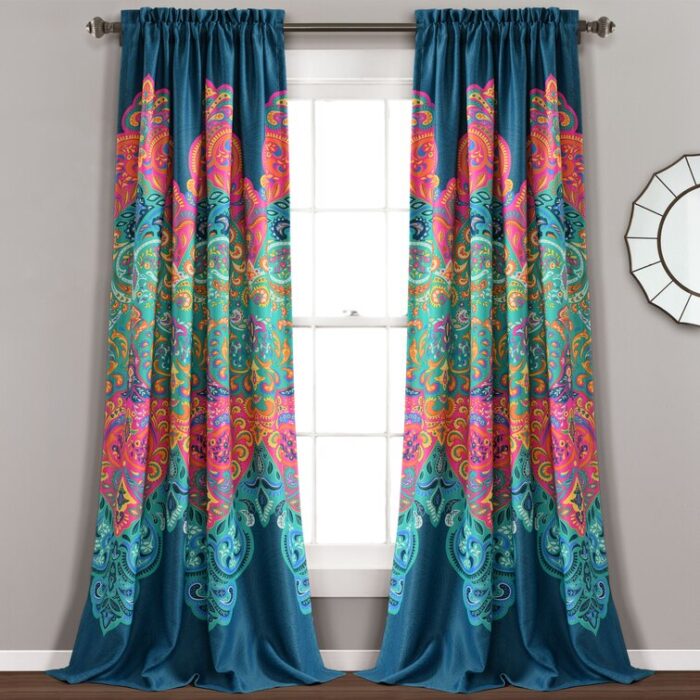 Boho Chic Polyester Room Darkening Curtain Pair (Set of 2) - Chic Decora