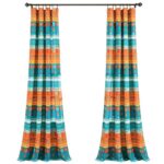 Boho Watercolor Border Polyester Semi Sheer Curtain Pair (Set of 2) - Chic Decora