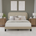 Bolette Upholstered Metal Platform Bed - Chic Decora