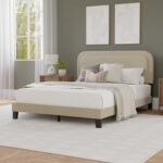 Bolette Upholstered Metal Platform Bed - Chic Decora