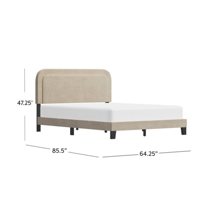 Bolette Upholstered Metal Platform Bed - Chic Decora