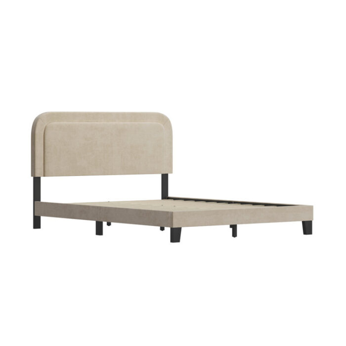 Bolette Upholstered Metal Platform Bed - Chic Decora