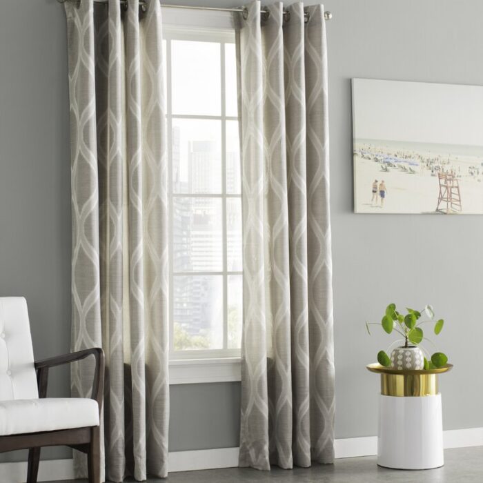 Borach Polyester Semi Sheer Curtain Pair (Set of 2) - Chic Decora