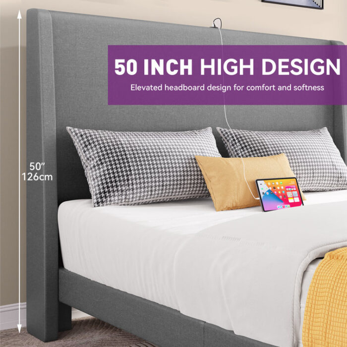 Borth Upholstered Bed - Chic Decora