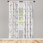 Botanical Floral Semi-Sheer Rod Pocket Curtain Panels (Set of 2) - Chic Decora