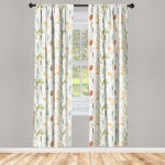 Botanical Floral Semi-Sheer Rod Pocket Curtain Panels (Set of 2) - Chic Decora