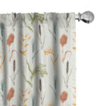 Botanical Floral Semi-Sheer Rod Pocket Curtain Panels (Set of 2) - Chic Decora