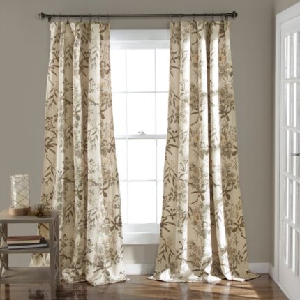 Botanical Garden Polyester Room Darkening Curtain Pair (Set of 2) - Chic Decora