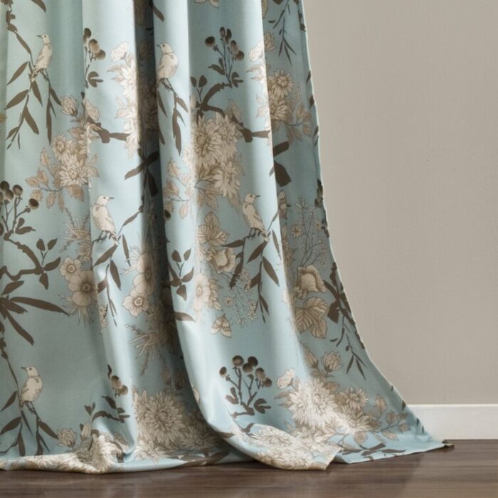 Botanical Garden Polyester Room Darkening Curtain Pair (Set of 2) - Chic Decora