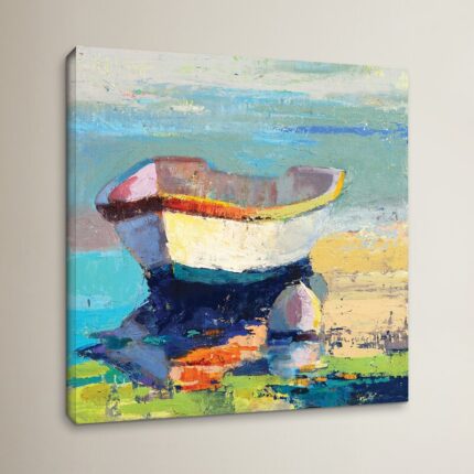 Bottle Green Boat Graphic Art on Canvas - Chic Decora